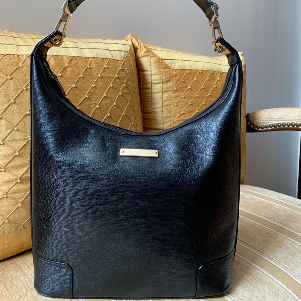Gucci authentic black leather hobo bag